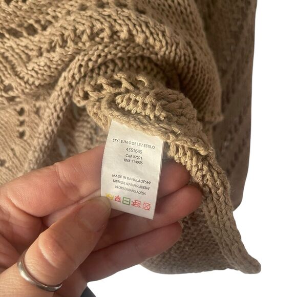 RD Style Women's Size Medium Brown Open‎ Knit Coastal Boho Top - Picture 6 of 9